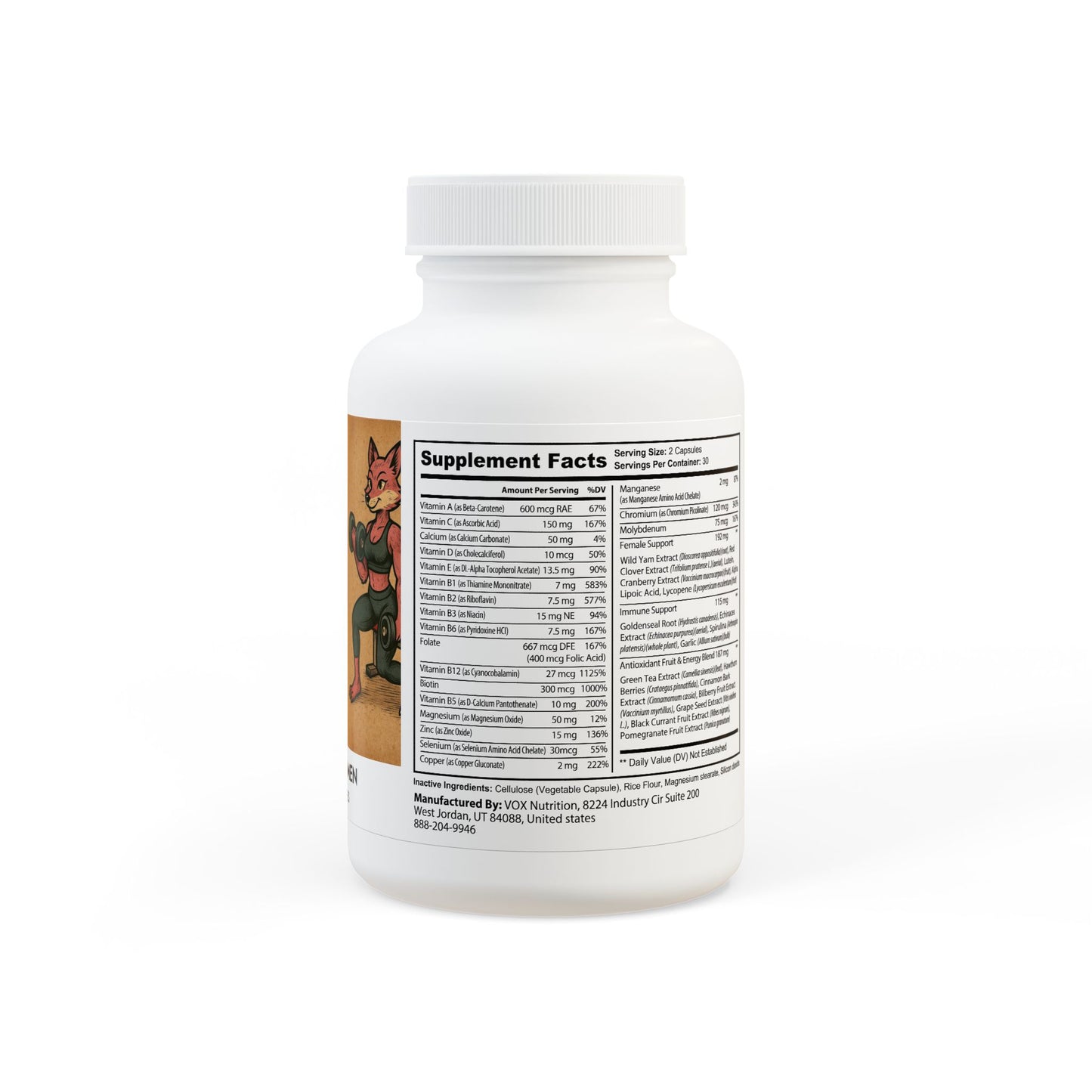 Multivitamin for Women Supplement (60 Capsules) by Hard Lift Fitness