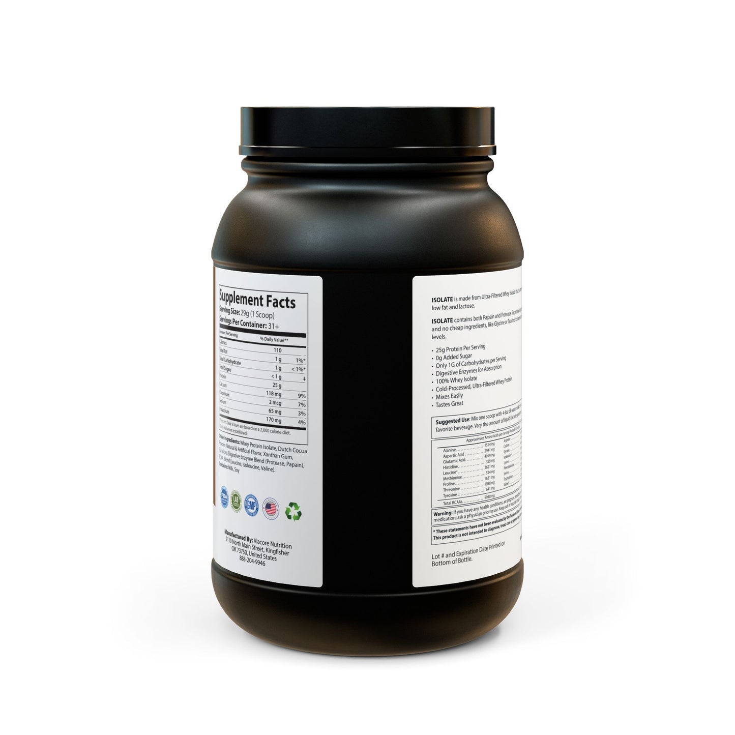 Whey Isolate Protein Supplement (907g, 2lb) by Hard Lift Fitness